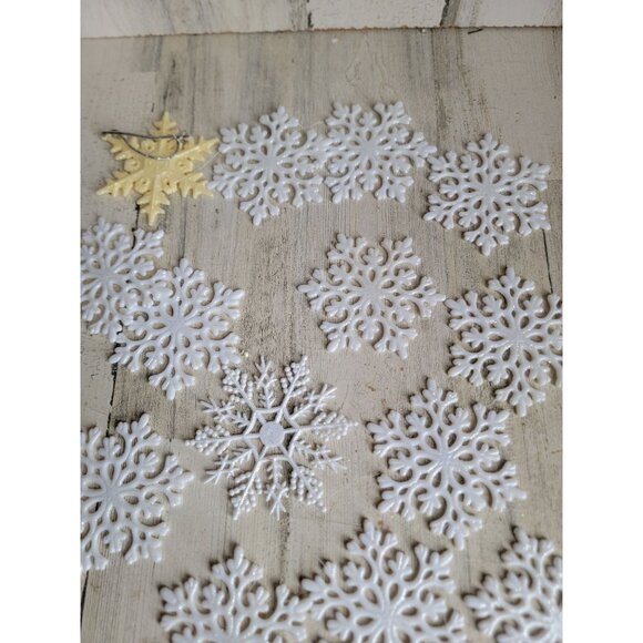 Variety glitter white snowflake ornament Xmas‎ set decor snow - Picture 6 of 8